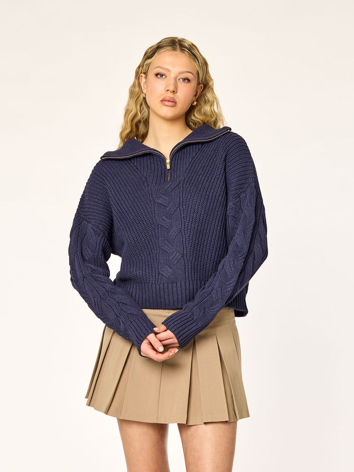 KNITTED - Half-Zip Sweater • Midnight Blue