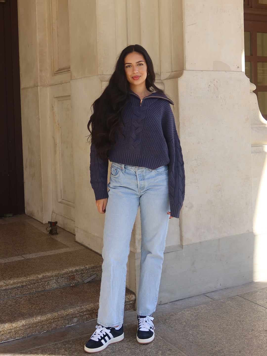 KNITTED - Half-Zip Sweater • Midnight Blue