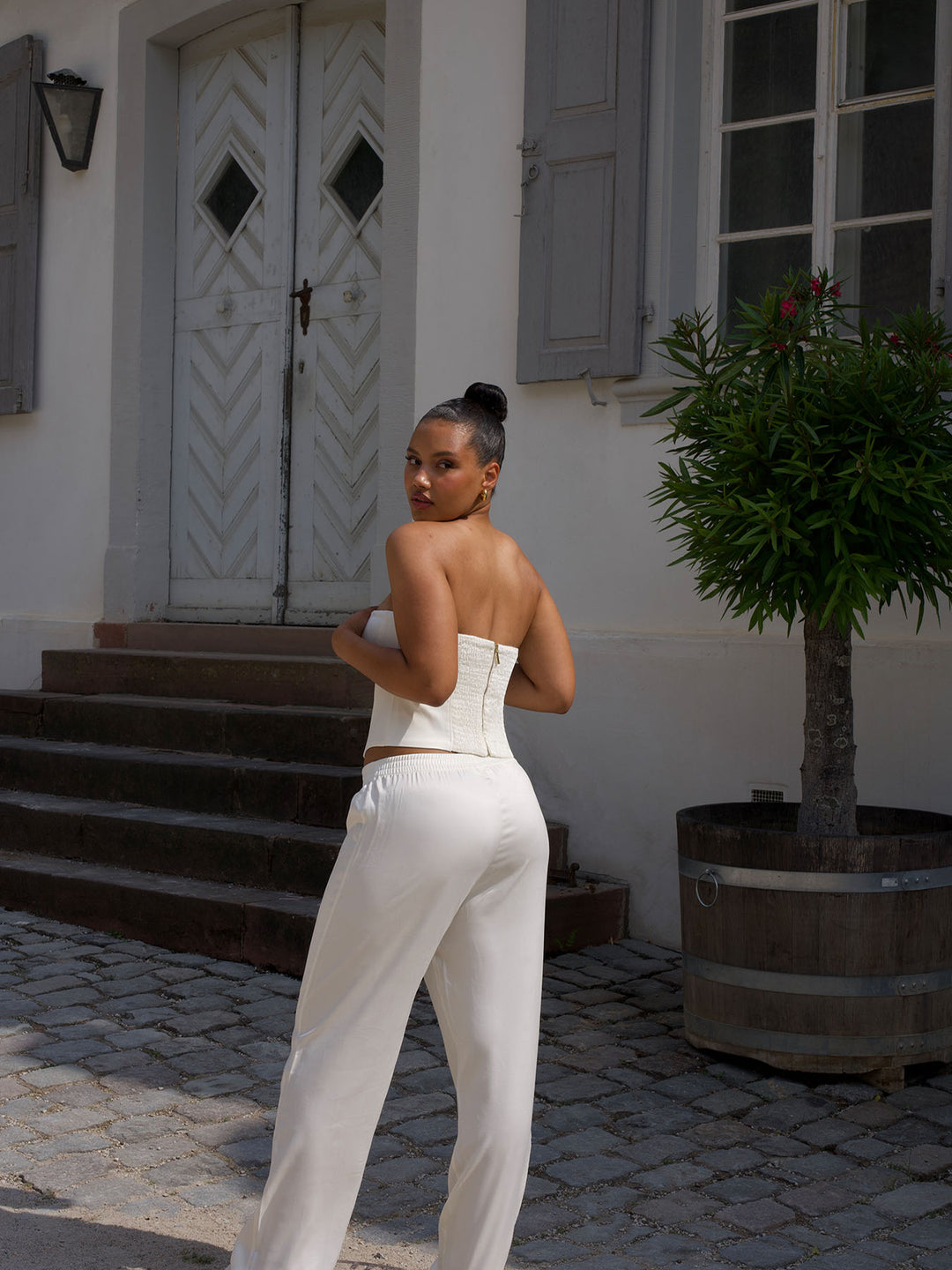 ROMANTIC - Wide Leg Pants • Oyster