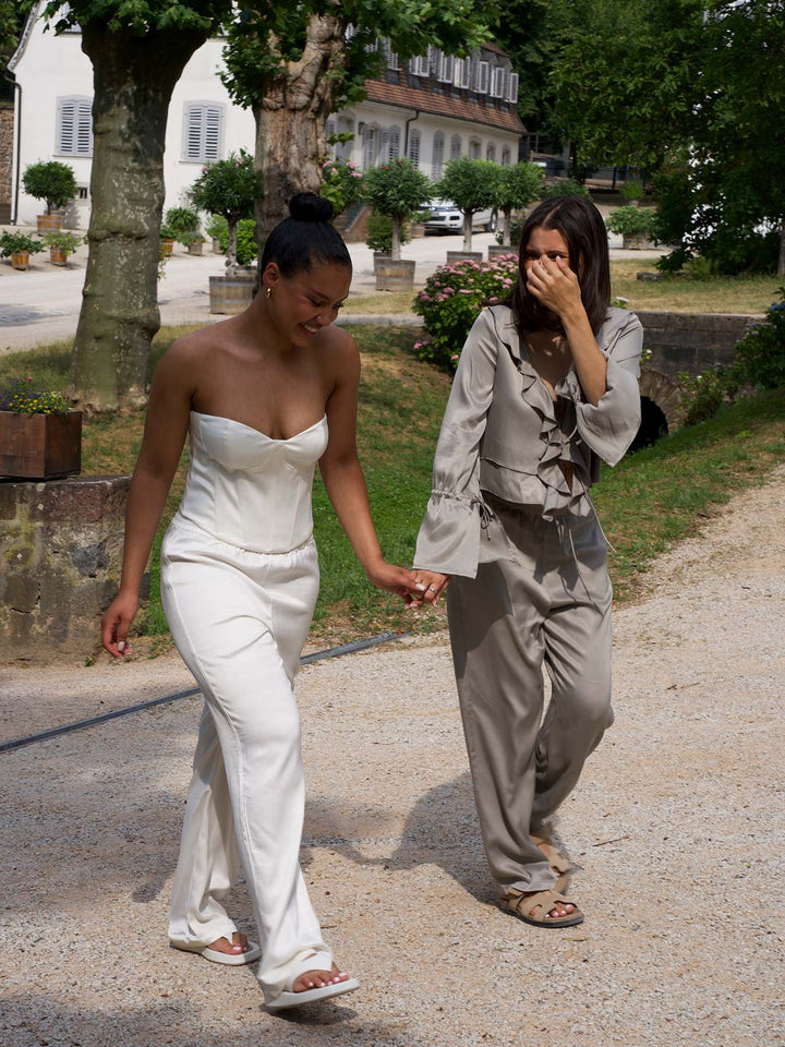 ROMANTIC - Wide Leg Pants • Oyster