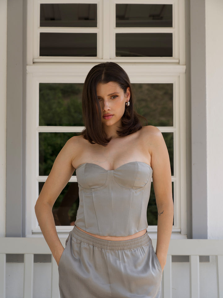 ROMANTIC - Wire Corset Top • Stone