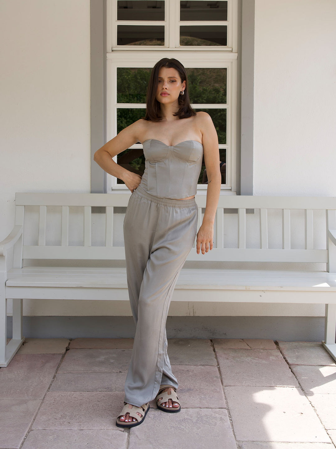 ROMANTIC - Wire Corset Top • Stone