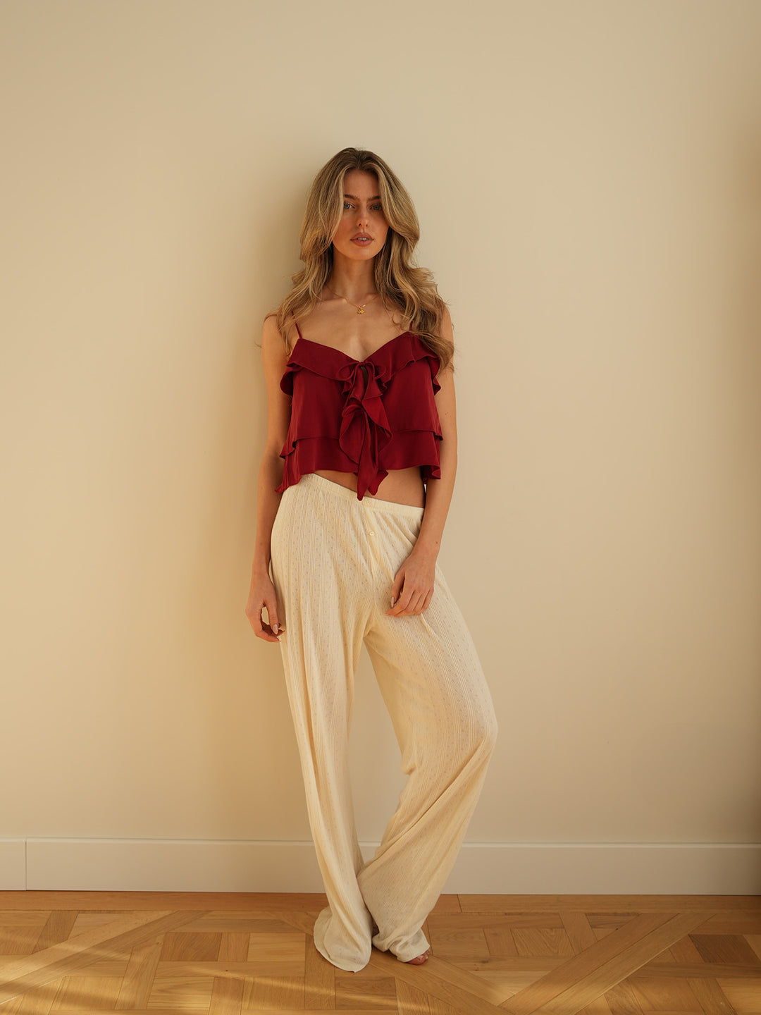 ROMANTIC - Volant Top • Bordeaux