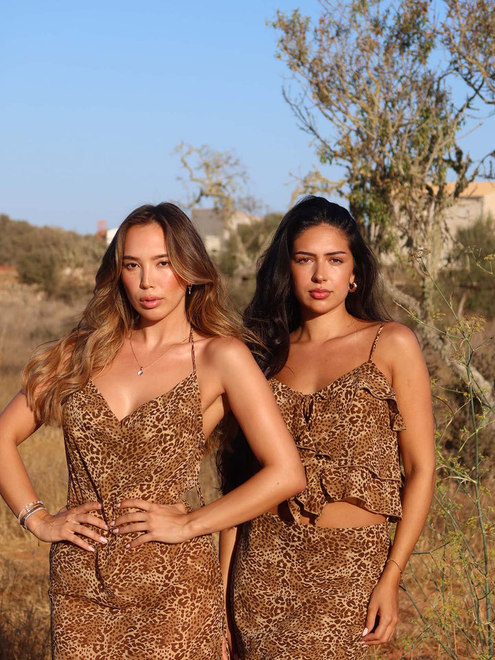 NAYA - Sheer Low Back Maxi Dress • Leo