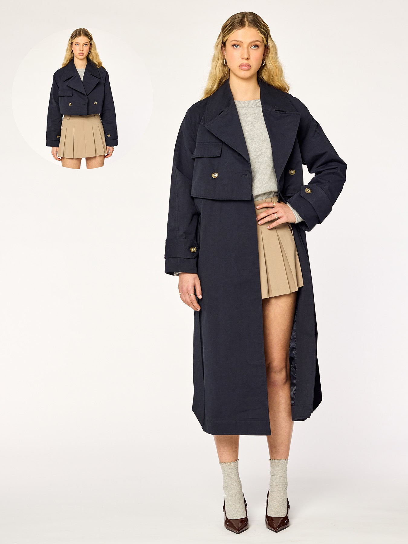 UNZIP ME Trenchcoat • Midnight Blue