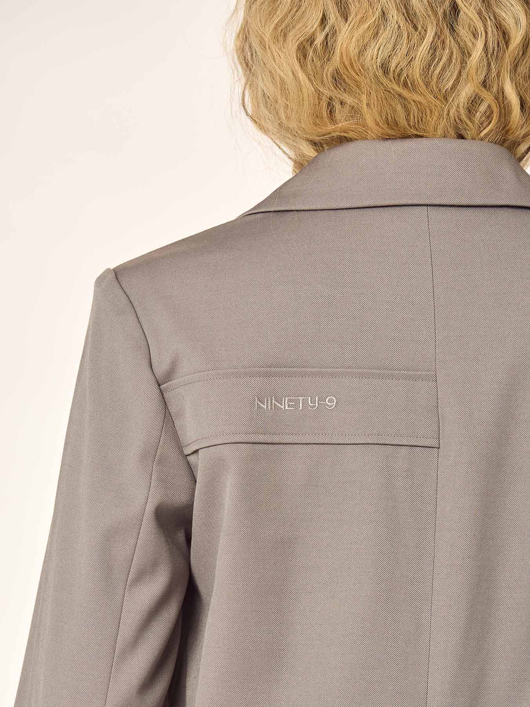 SET - BLAZING OVERSIZED BLAZER AND MIDI SLIT SKIRT • Grey