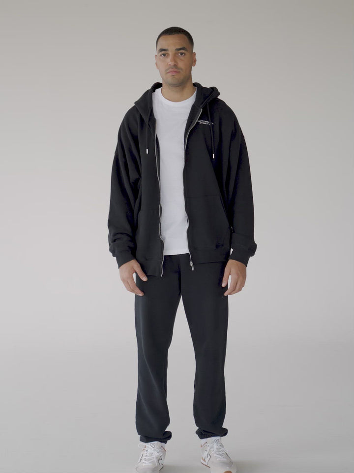ESSENTIALS - Zipper Hoodie  •  Black