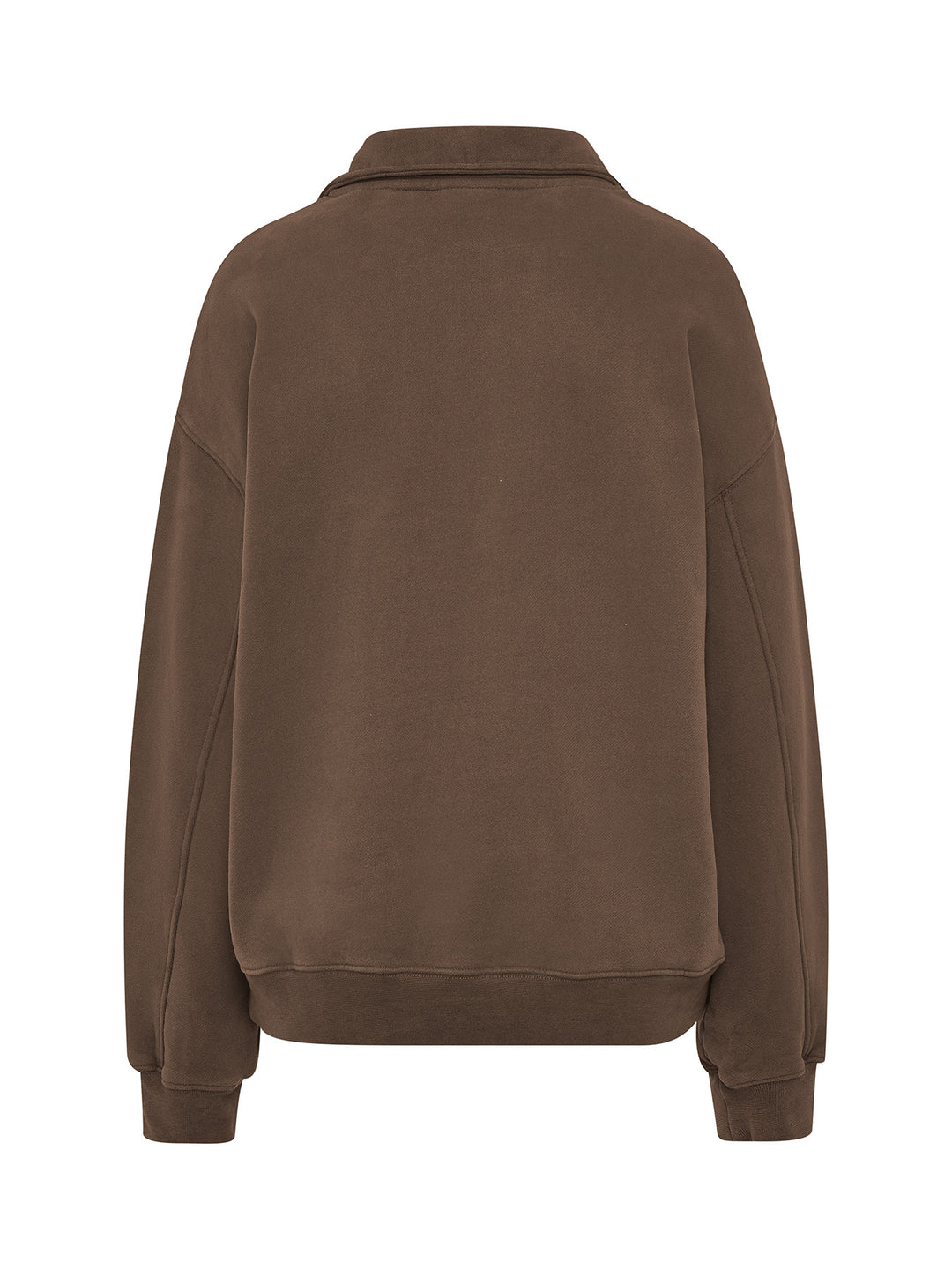 SET - ESSENTIALS - HALF-ZIP SWEATER AND SHORTS • BROWN