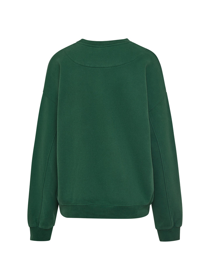 SET - ESSENTIALS - COLLEGE SWEATER AND SWEATPANTS • FOREST GREEN