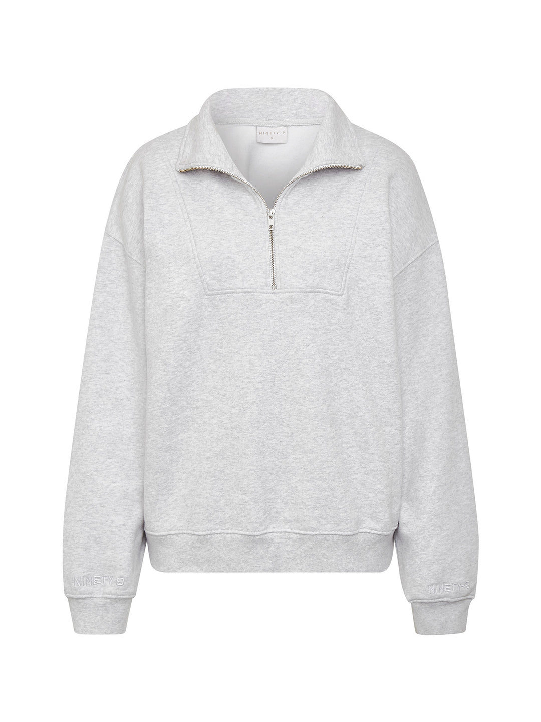 SET - ESSENTIALS - HALF-ZIP SWEATER AND SHORTS • LIGHT GREY