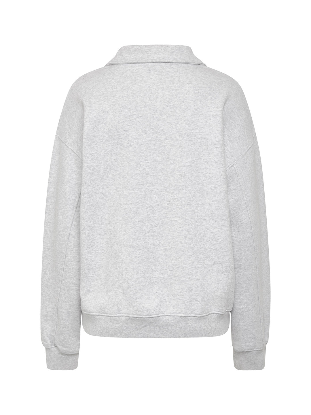 SET - ESSENTIALS - HALF-ZIP SWEATER AND SHORTS • LIGHT GREY