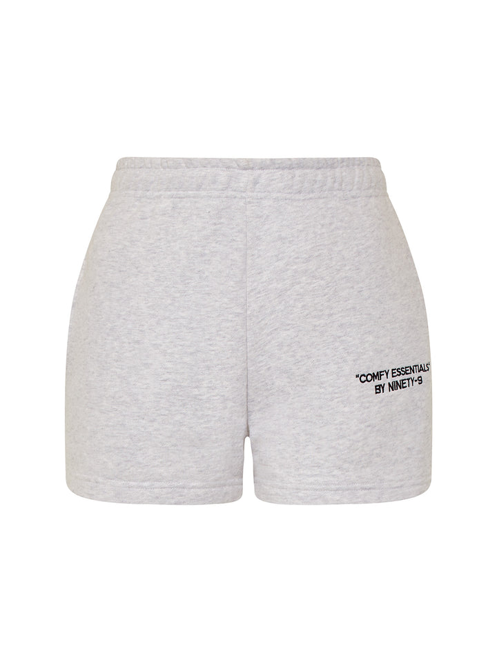 SET - ESSENTIALS - HALF-ZIP SWEATER AND SHORTS • LIGHT GREY