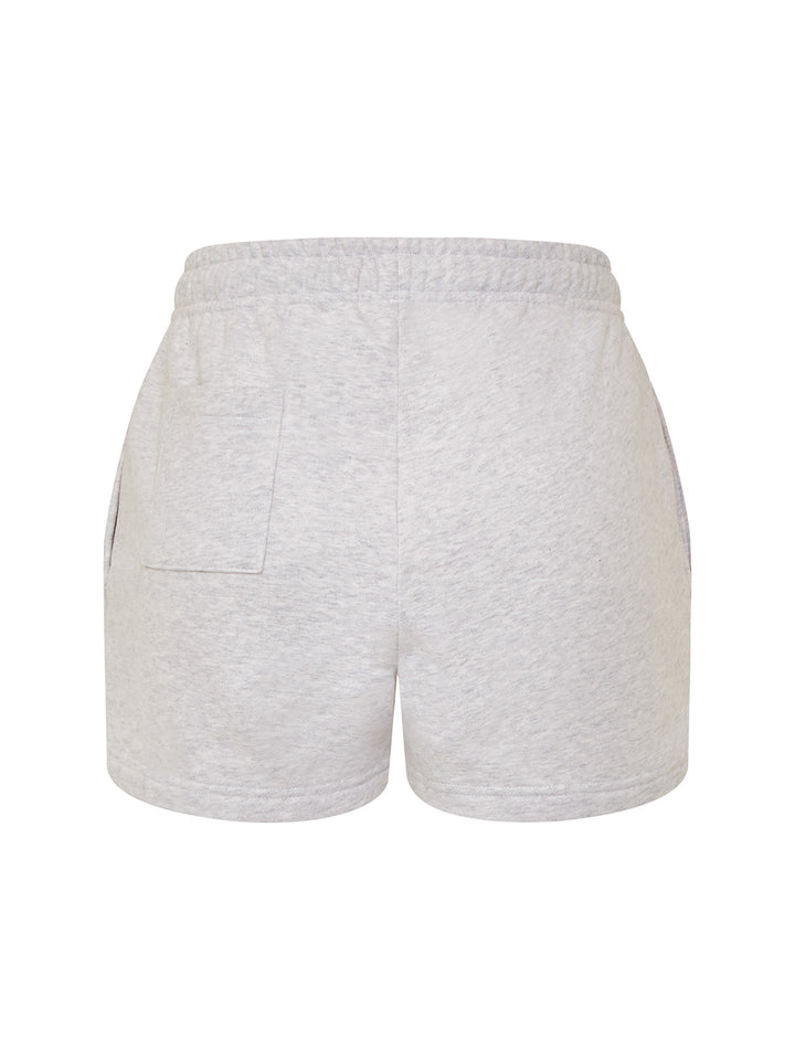 SET - ESSENTIALS - HALF-ZIP SWEATER AND SHORTS • LIGHT GREY