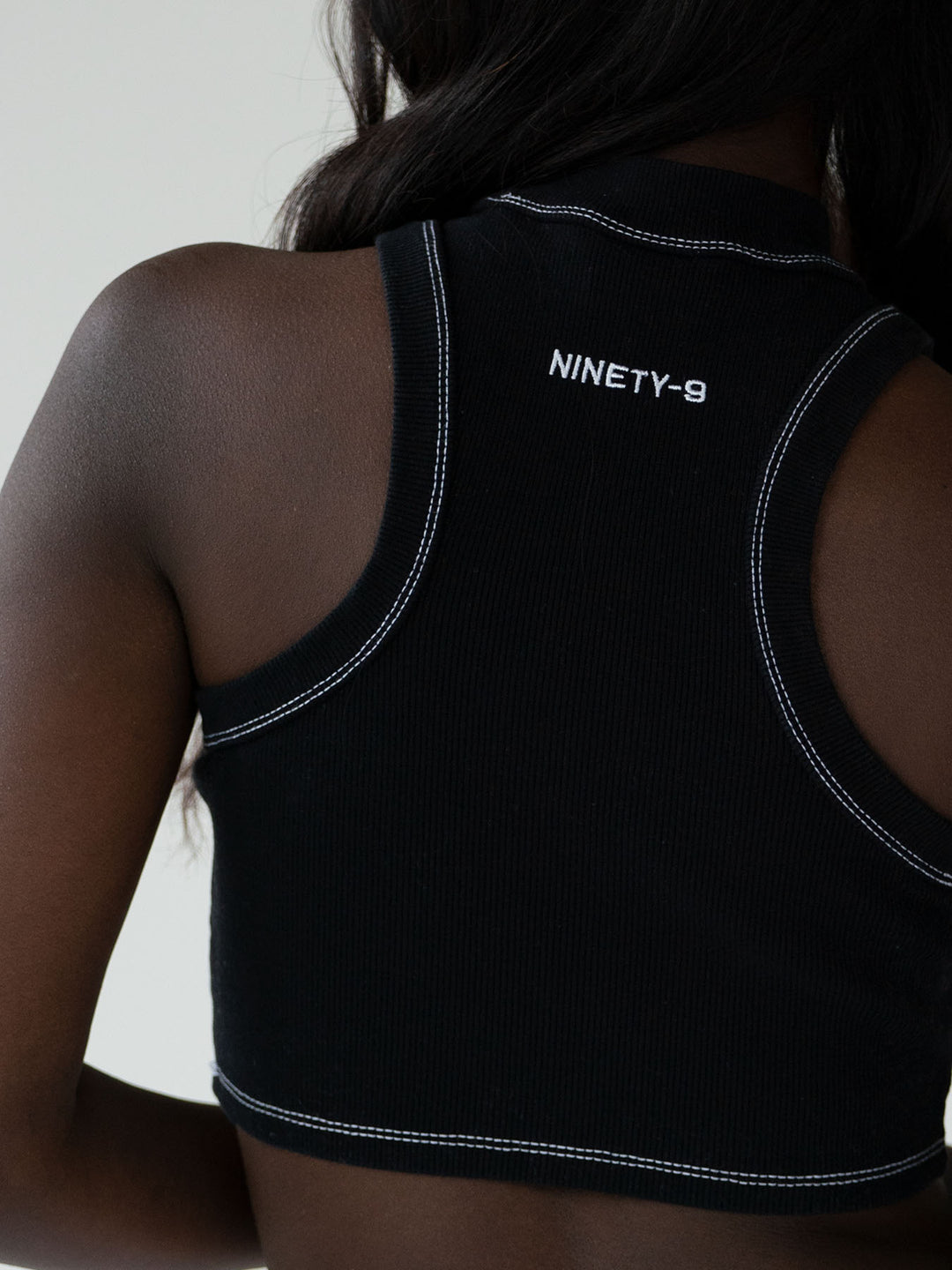 SET - ESSENTIALS - RIBBED CROPPED TOP AND SHORTS • BLACK