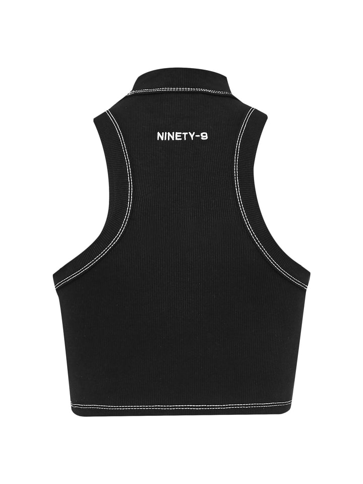 SET - ESSENTIALS - RIBBED CROPPED TOP AND SHORTS • BLACK