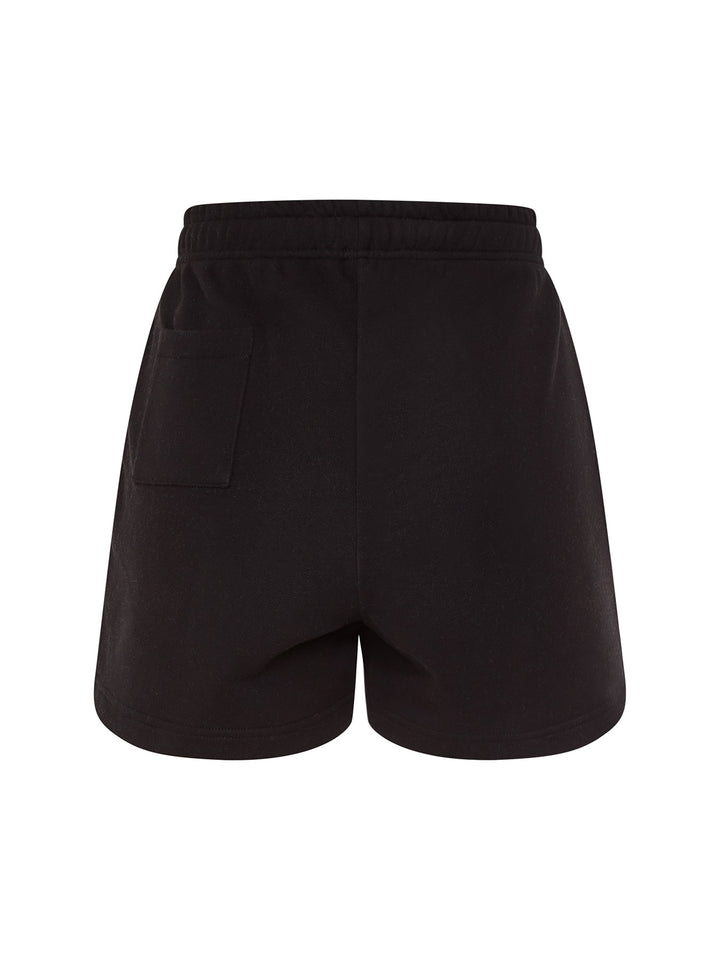 SET - ESSENTIALS - RIBBED CROPPED TOP AND SHORTS • BLACK