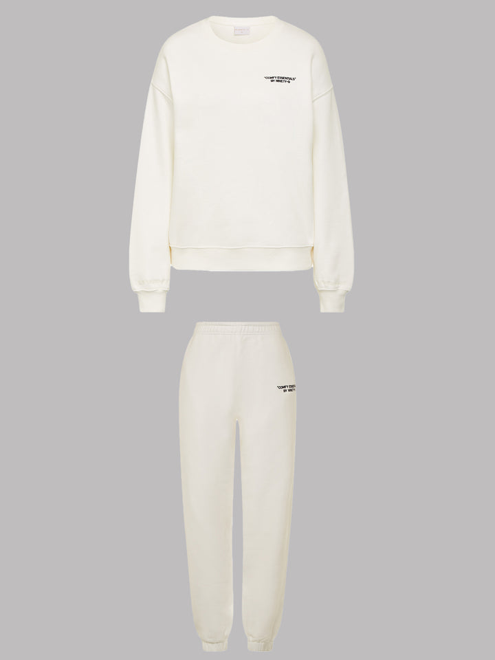 SET - ESSENTIALS - SWEATSHIRT AND SWEATPANTS • OFF-WHITE