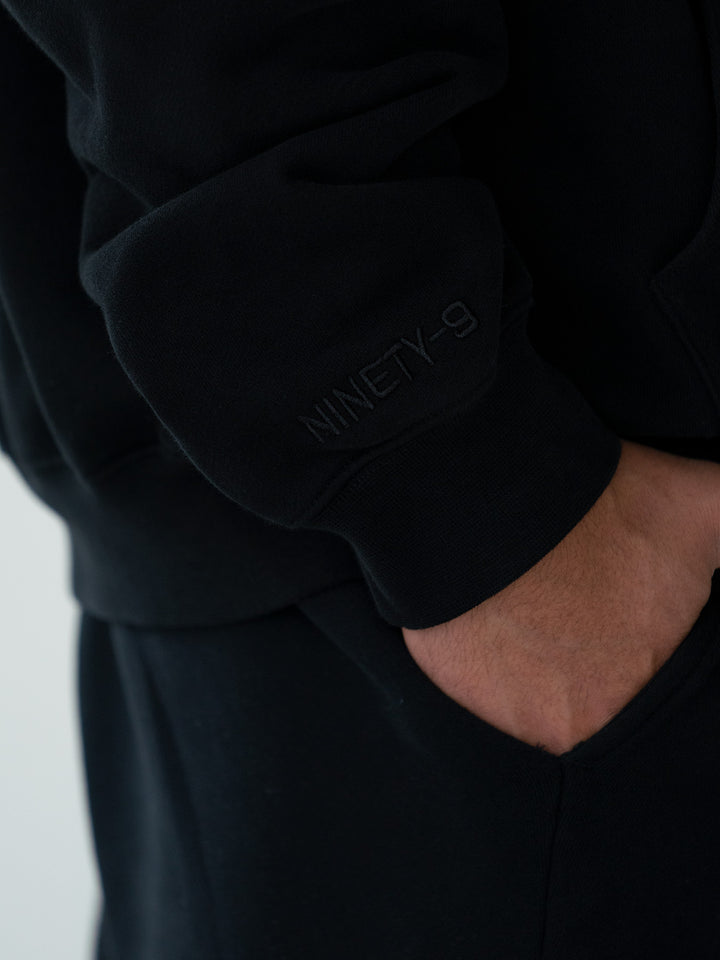 ESSENTIALS - Zipper Hoodie  •  Black