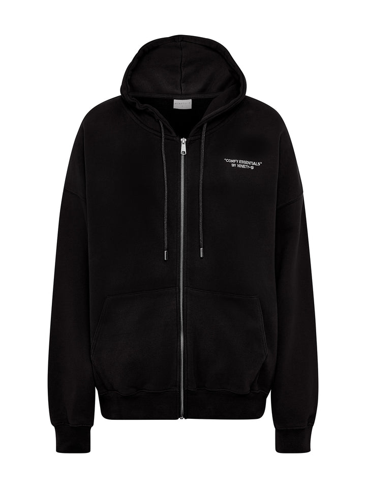 ESSENTIALS - Zipper Hoodie  •  Black