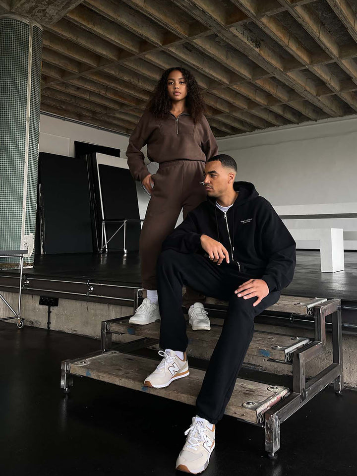 ESSENTIALS - Zipper Hoodie  •  Black