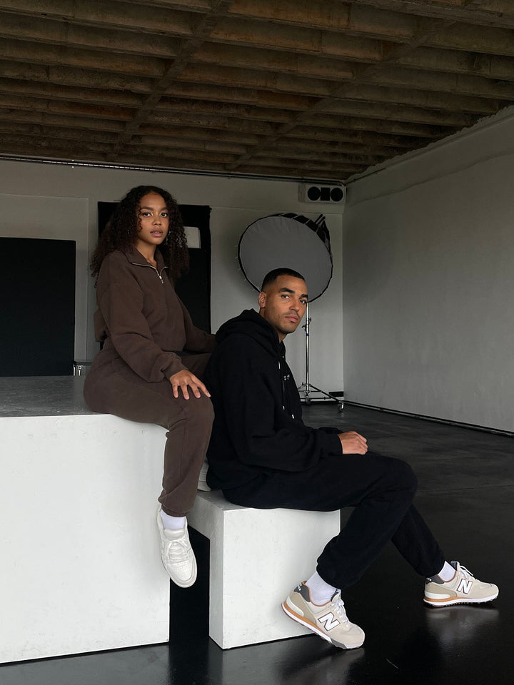 ESSENTIALS - Zipper Hoodie  •  Black