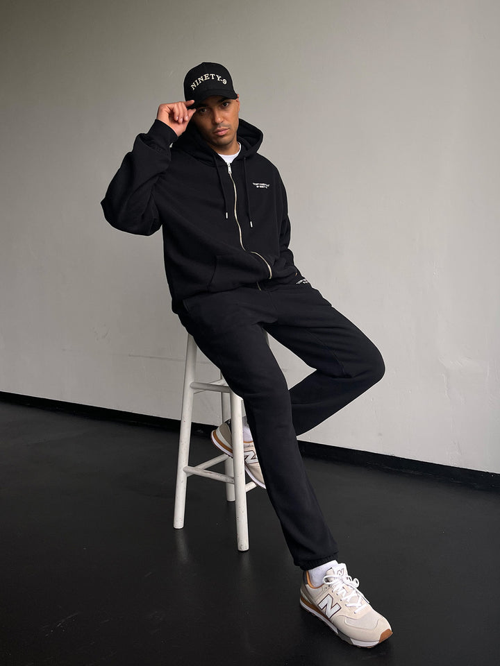 ESSENTIALS - Zipper Hoodie  •  Black