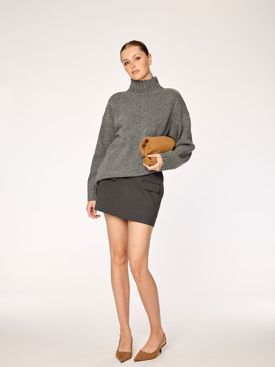SORA - High Neck Sweater • Slate