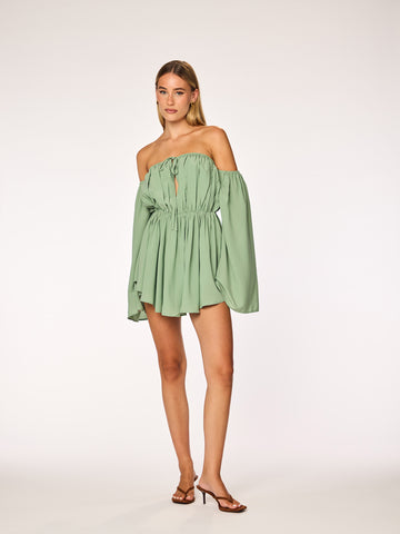 LIVA - Off Shoulder Playsuit • Sage