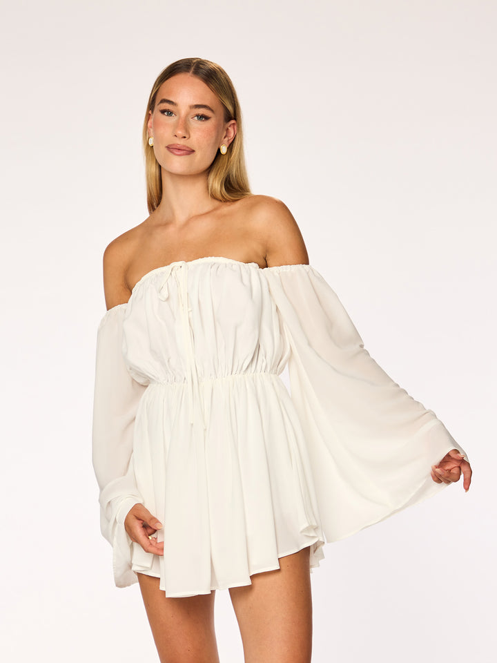 LIVA - Off Shoulder Playsuit • Cream