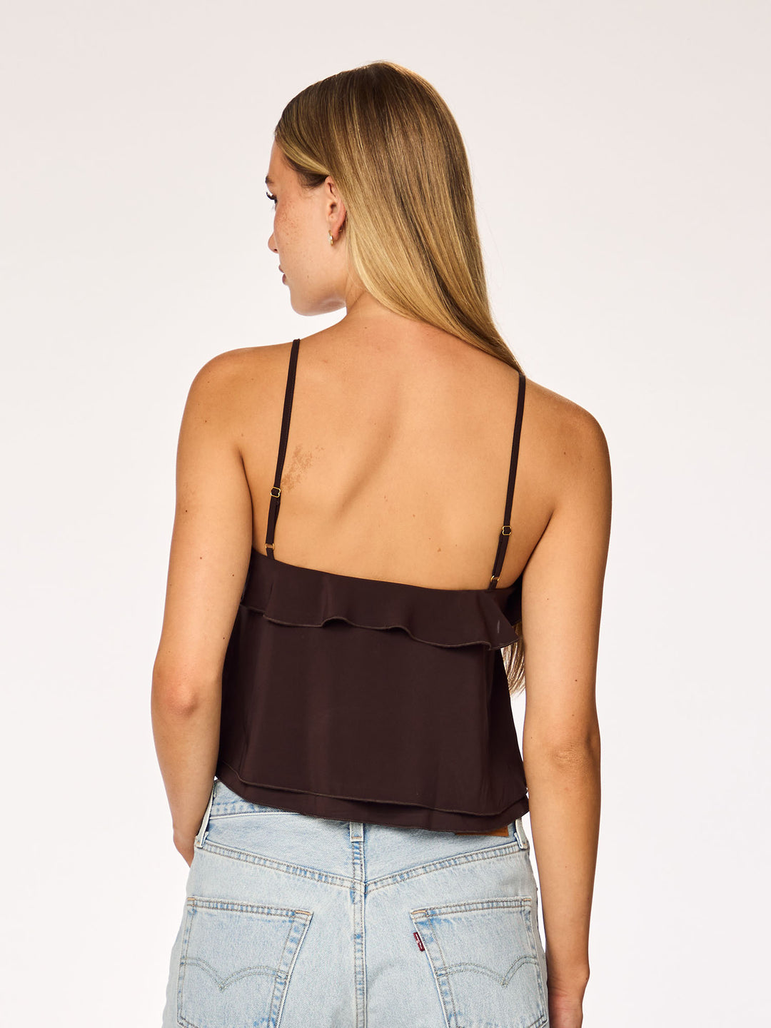 LIVA - Ruffle Top • Dark Mocha