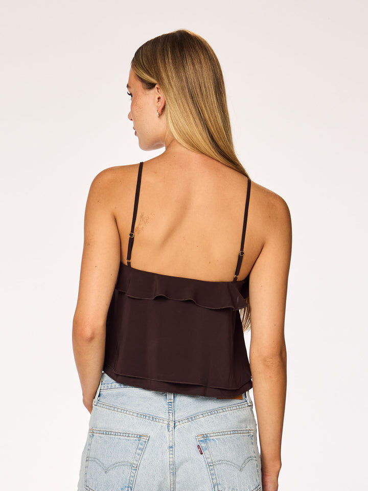 LIVA - Ruffle Top • Dark Mocha