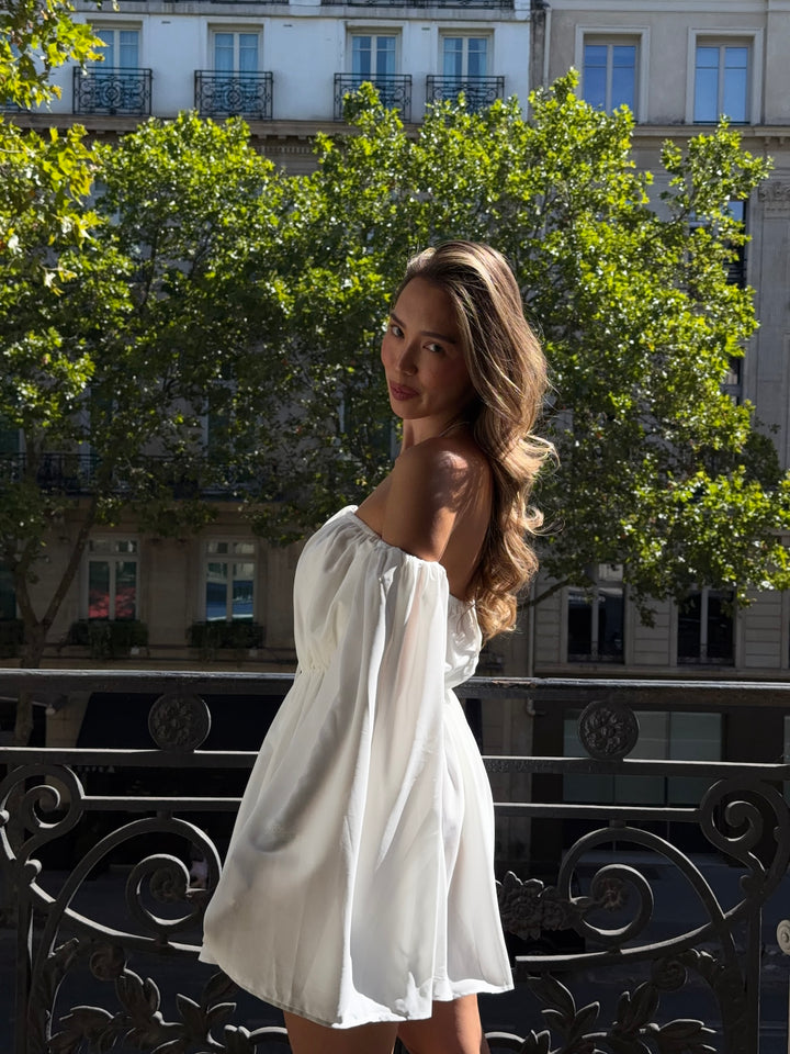 LIVA - Off Shoulder Playsuit • White