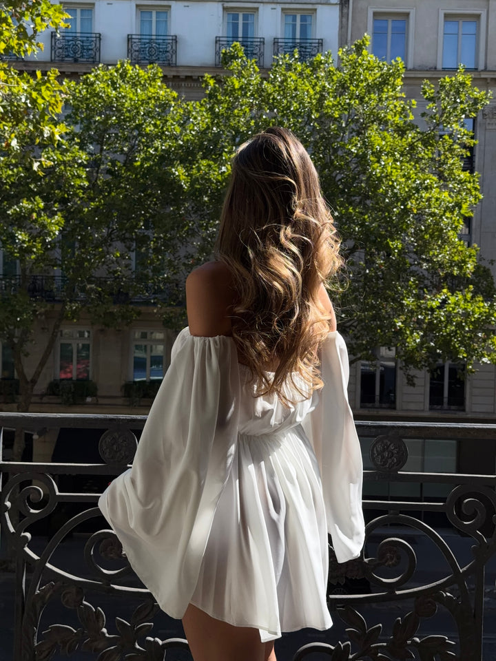 LIVA - Off Shoulder Playsuit • White