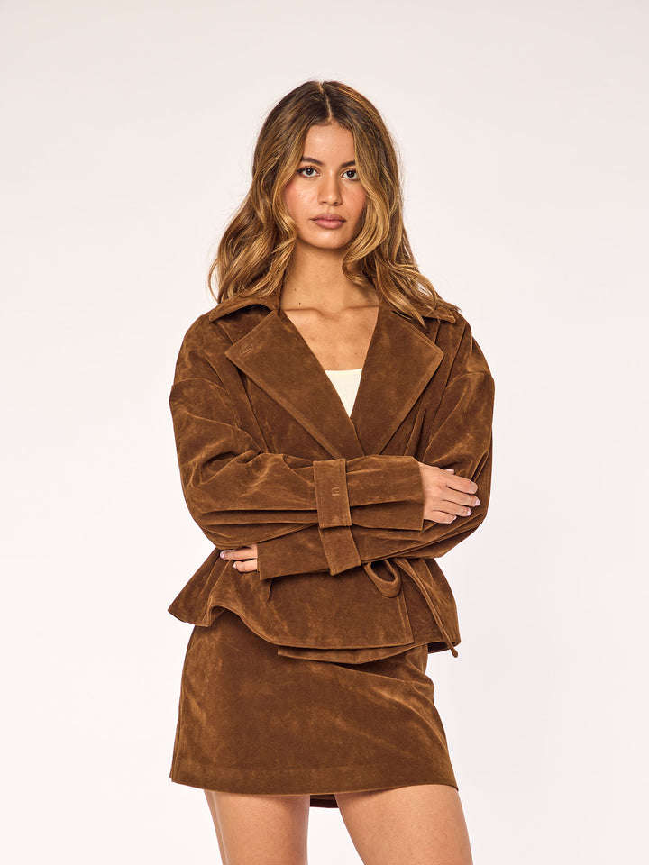 ROMY - Suede Skirt • Maple