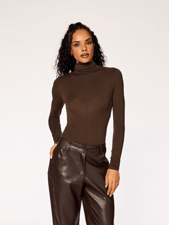SMOOTH - Turtleneck Longsleeve Body • Cocoa