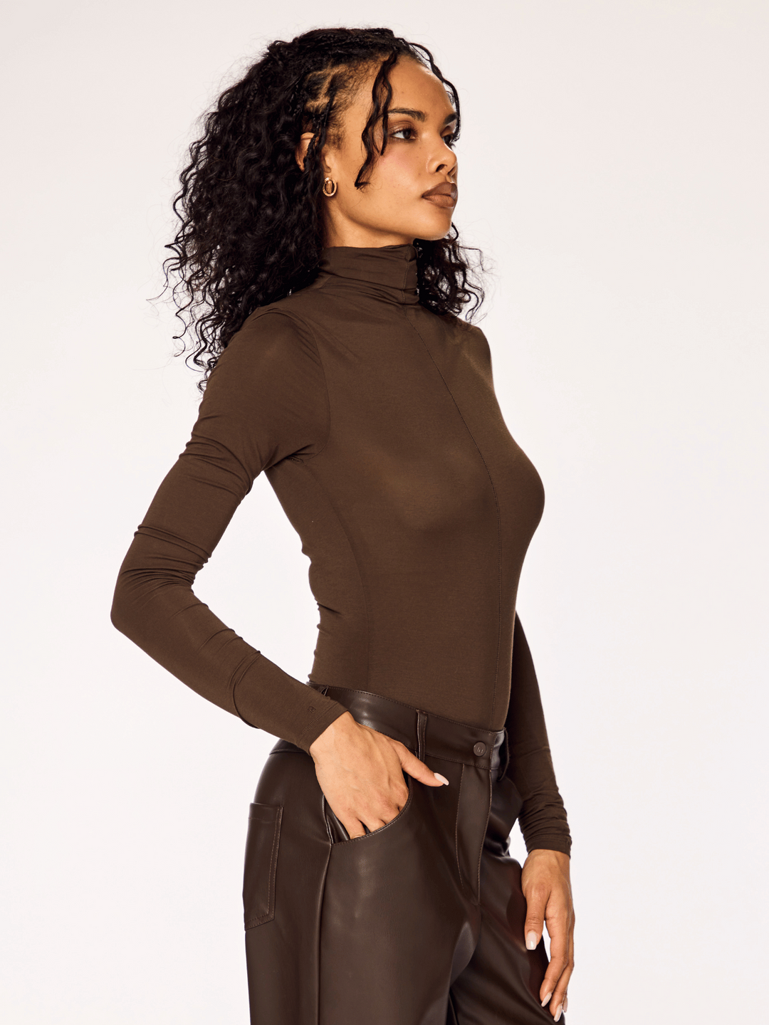 SMOOTH - Turtleneck Longsleeve Body • Cocoa