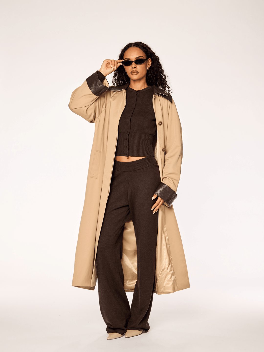 COVEN - Double Collar Trenchcoat • Tobacco