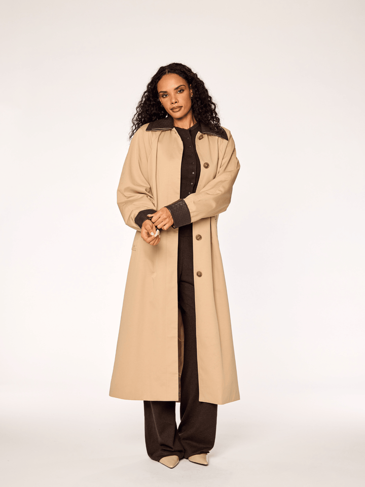 COVEN - Double Collar Trenchcoat • Tobacco
