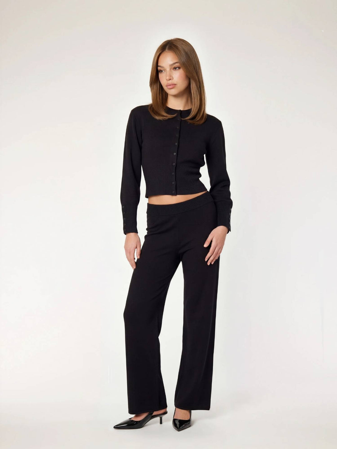 FAYE - Fitted Cardigan • Black