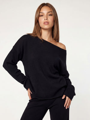 FAYE - Off-Shoulder Sweater • Black