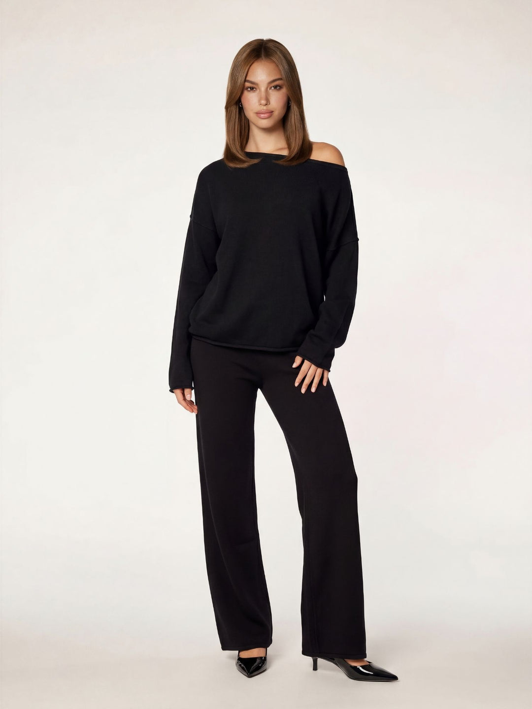 FAYE - Off-Shoulder Sweater • Black