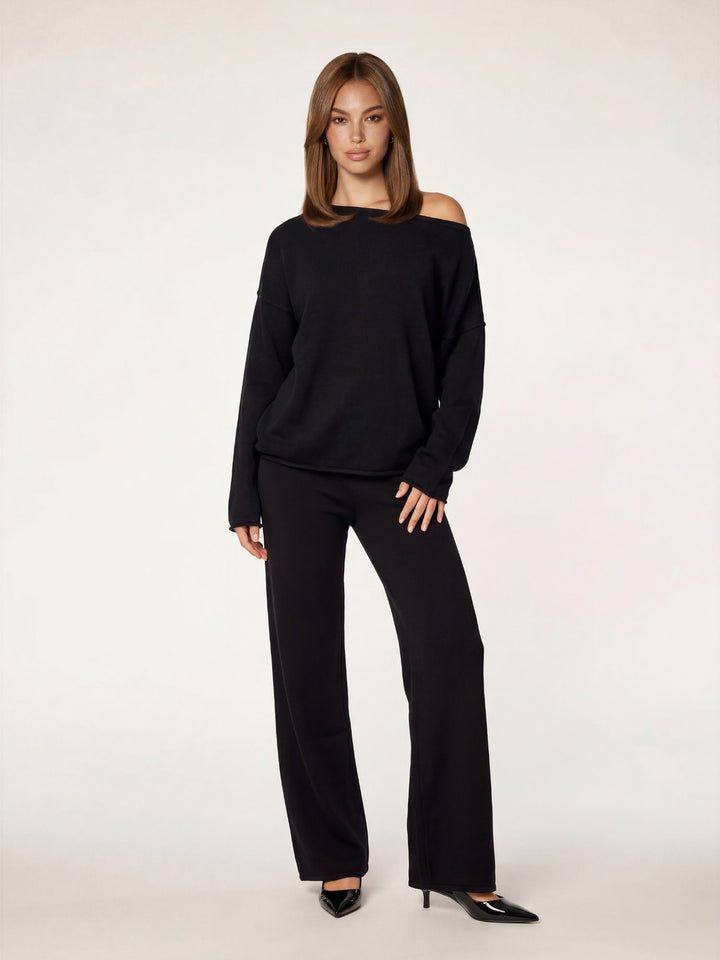 FAYE - Off-Shoulder Sweater • Black