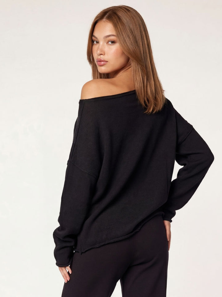 FAYE - Off-Shoulder Sweater • Black