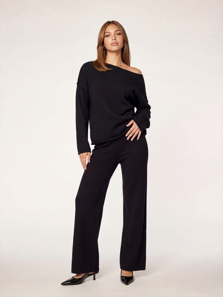 FAYE - Off-Shoulder Sweater • Black