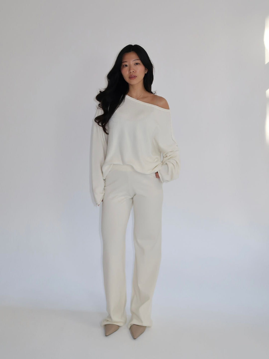 FAYE - Off-Shoulder Sweater • Cream