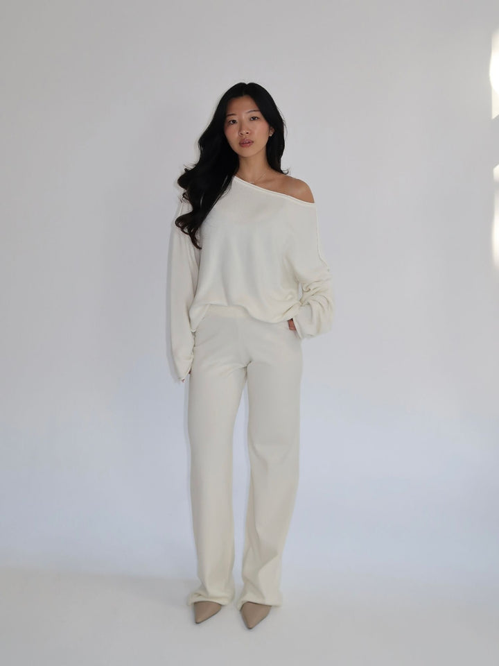 FAYE - Off-Shoulder Sweater • Cream