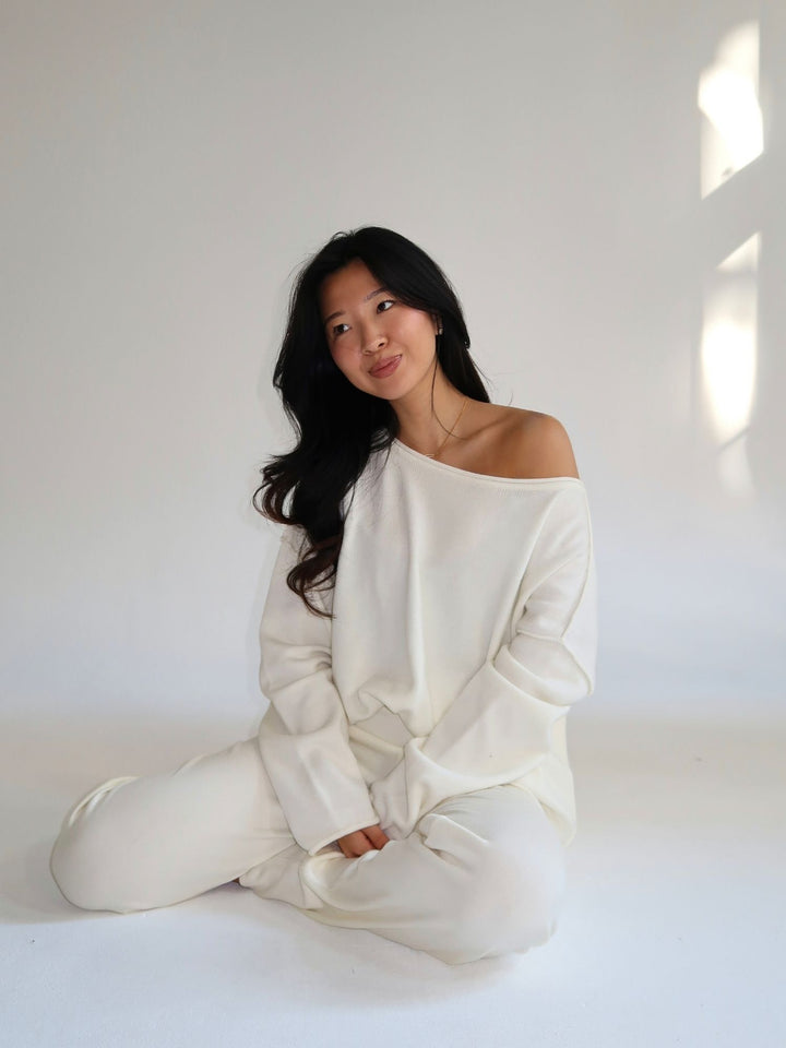 FAYE - Off-Shoulder Sweater • Cream