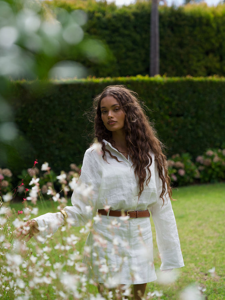 EIRA - Linen Blouse • Cloud
