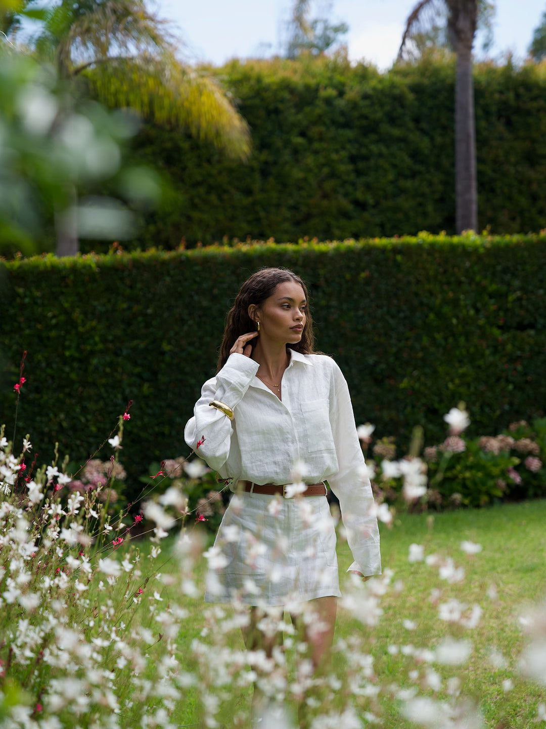 EIRA - Linen Blouse • Cloud