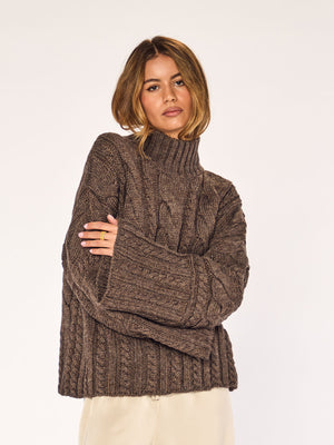 NOOR - Braid Sweater • Cocoa